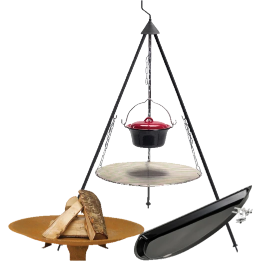 Bon-Fire Basis Bålsæt Med Bålfad, Gryde Og BBQ-pande 2 Bon-Fire Basis Bålsæt Med Bålfad, Gryde Og BBQ-pande - Billede 2