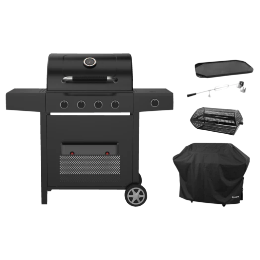 Dangrill Heimdal 410 PS Gasgrill Med Betræk, Rotisseri, Kurv Og Grillbakke 1 Dangrill Heimdal 410 PS Gasgrill Med Betræk, Rotisseri, Kurv Og Grillbakke