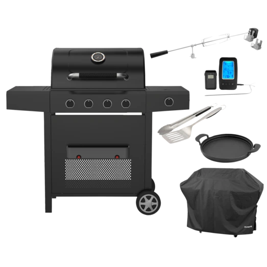 Dangrill Heimdal 410 PS Gasgrill M/overtræk, Pande, Tang, Rotisseri Og Termometer 1 Dangrill Heimdal 410 PS Gasgrill M/overtræk, Pande, Tang, Rotisseri Og Termometer