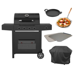 Dangrill Heimdal 410 PS Gasgrill Med Overtræk, Pande, Pizzaspade Og Pizzasten