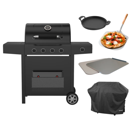 Dangrill Heimdal 410 PS Gasgrill Med Overtræk, Pande, Pizzaspade Og Pizzasten 1 Dangrill Heimdal 410 PS Gasgrill Med Overtræk, Pande, Pizzaspade Og Pizzasten