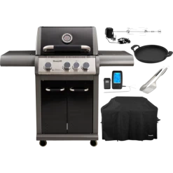 Dangrill Valhal 310 CS Gasgrill Med Betræk, Pande, Tangsæt, Rotisseri Og Termometer